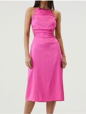 Third Form Hot Pink Satin Maxi Dress 6